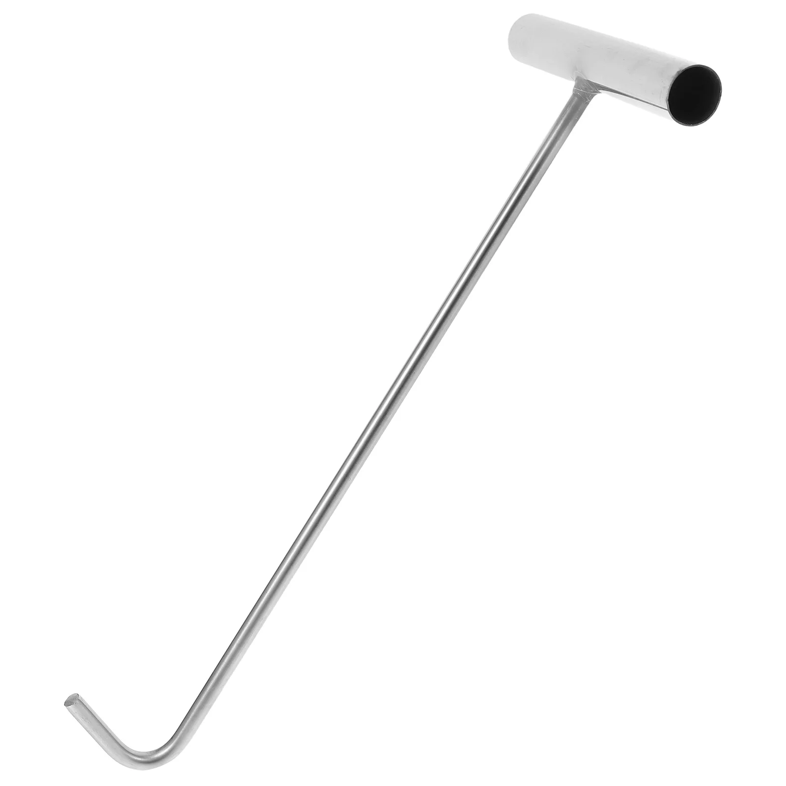 

Handheld Manhole Cover Hook Heavy Duty Stainless Steel T-Shaped 38cm Diameter 8mm Multipurpose Lifting Tool Ergonomic Grip