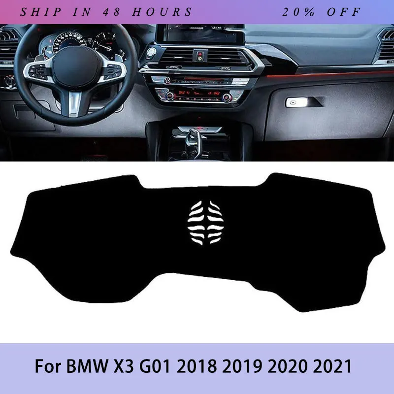 IOSN Custom Fit Dashboard Cover Mat For BMW X3 G01 2018 2019 2020 2021 Non-Slip Dash Pad Auto Interior Accessories