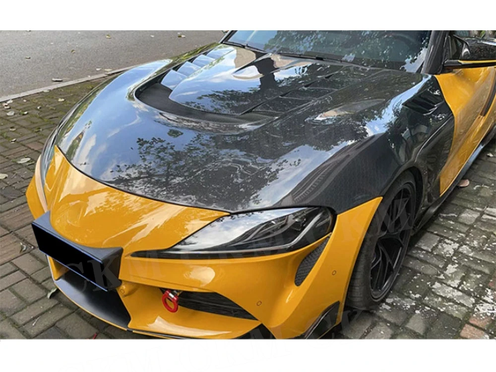 

CKMUUER Hood Bonnet Forged Carbon Fiber For Toyota Supra A90 2019+ Hood Engine Cover Bonnet Engine Cover Car Tuning Body Kit