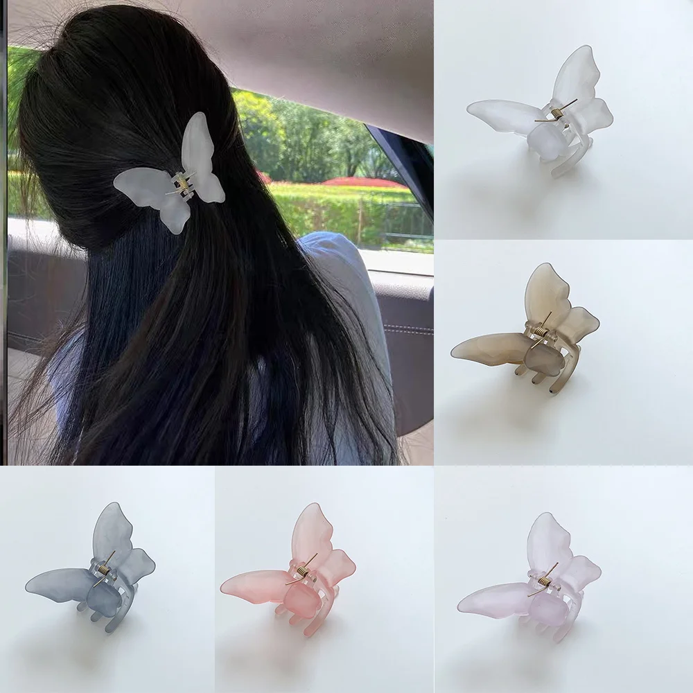 Frauen Kleine Schmetterling Haar Klaue Acryl Klaue Clip Mädchen Süße Haarnadel Krabben Haar Clips Chic Haar Clip Mode Haar Zubehör – Detail 1