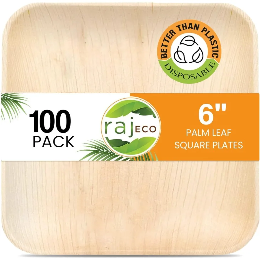 assiettes-en-feuille-de-palmier-[paquet-de-100-assiettes-carrees-de-6-pouces-comme-assiettes-en-bambou-vaisselle-jetable-solide-et-decorative-compostable-pour-mariage