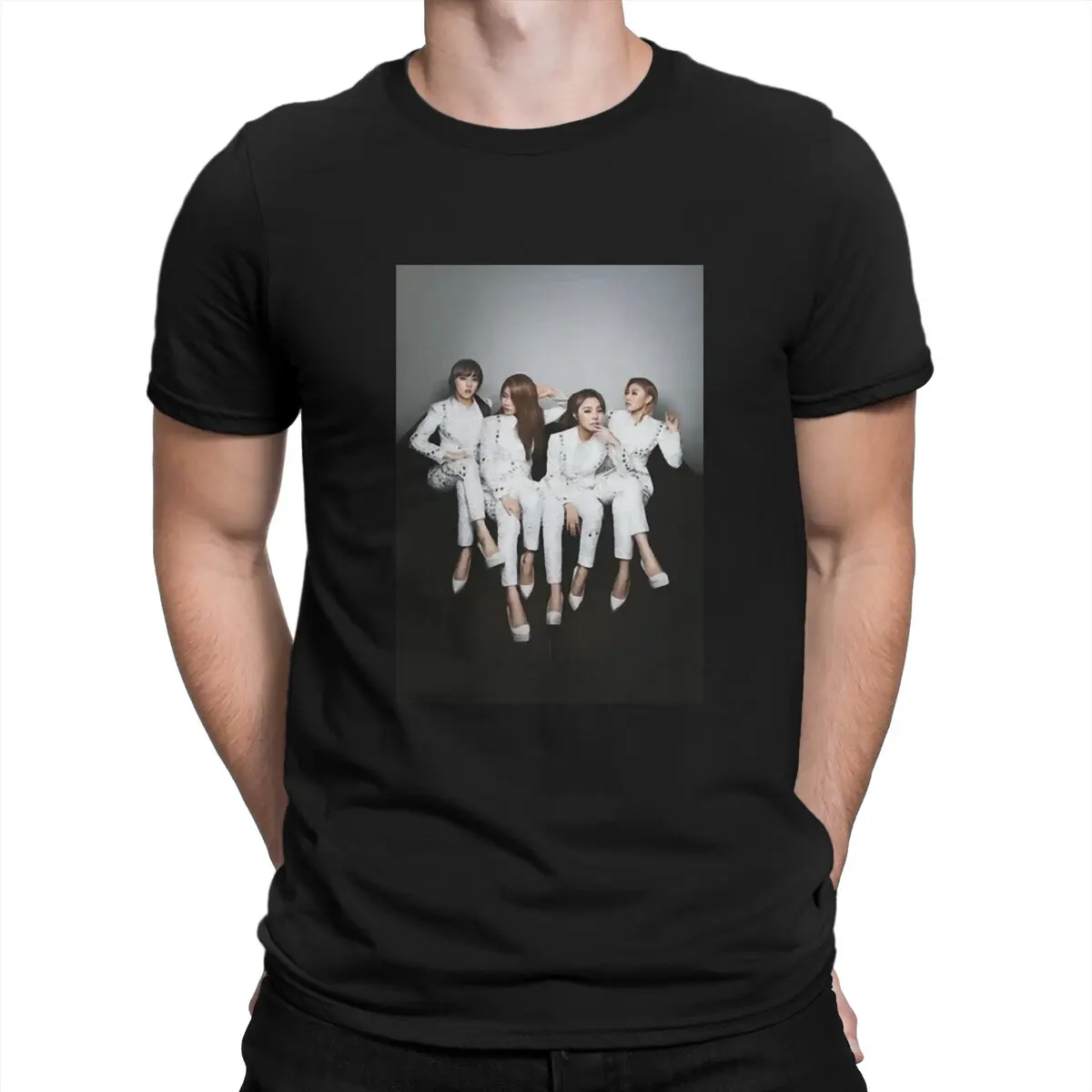 Men T-Shirts Korean Women's Singing Group Vintage  Cotton Tee Shirt Short Sleeve MAMAMOO T Shirts Round Collar Clothing Adult