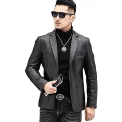 Batmo 2024 New Arrival Spring High Quality Sheepskin Real Leather Jackets Men,Slim Leather Blazer Men size M-4XL