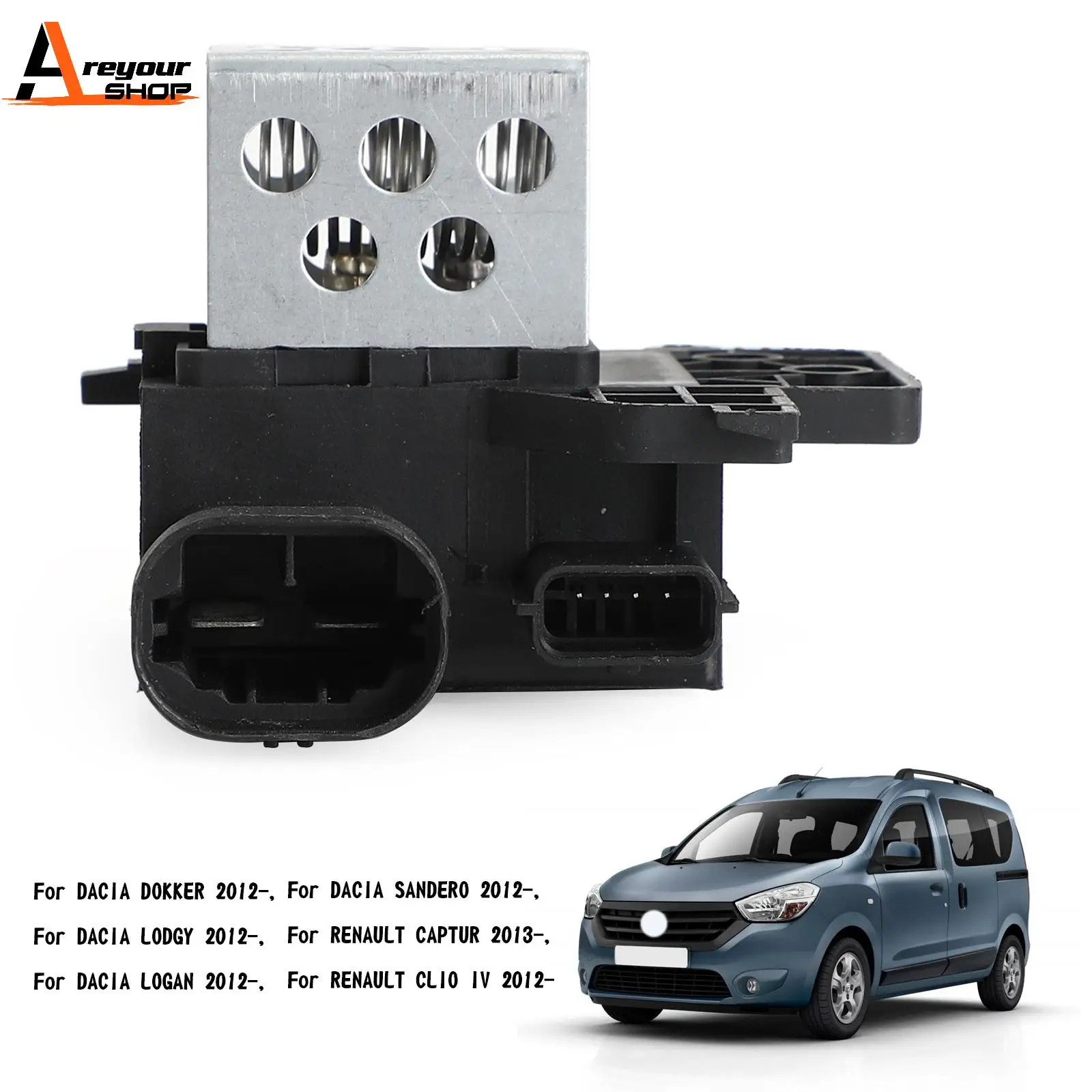 Areyourshop Radiator Fan Motor Relay Resistor  For Dacia Dokker Lodgy Logan 255509263R 255505230R Car Auto Parts