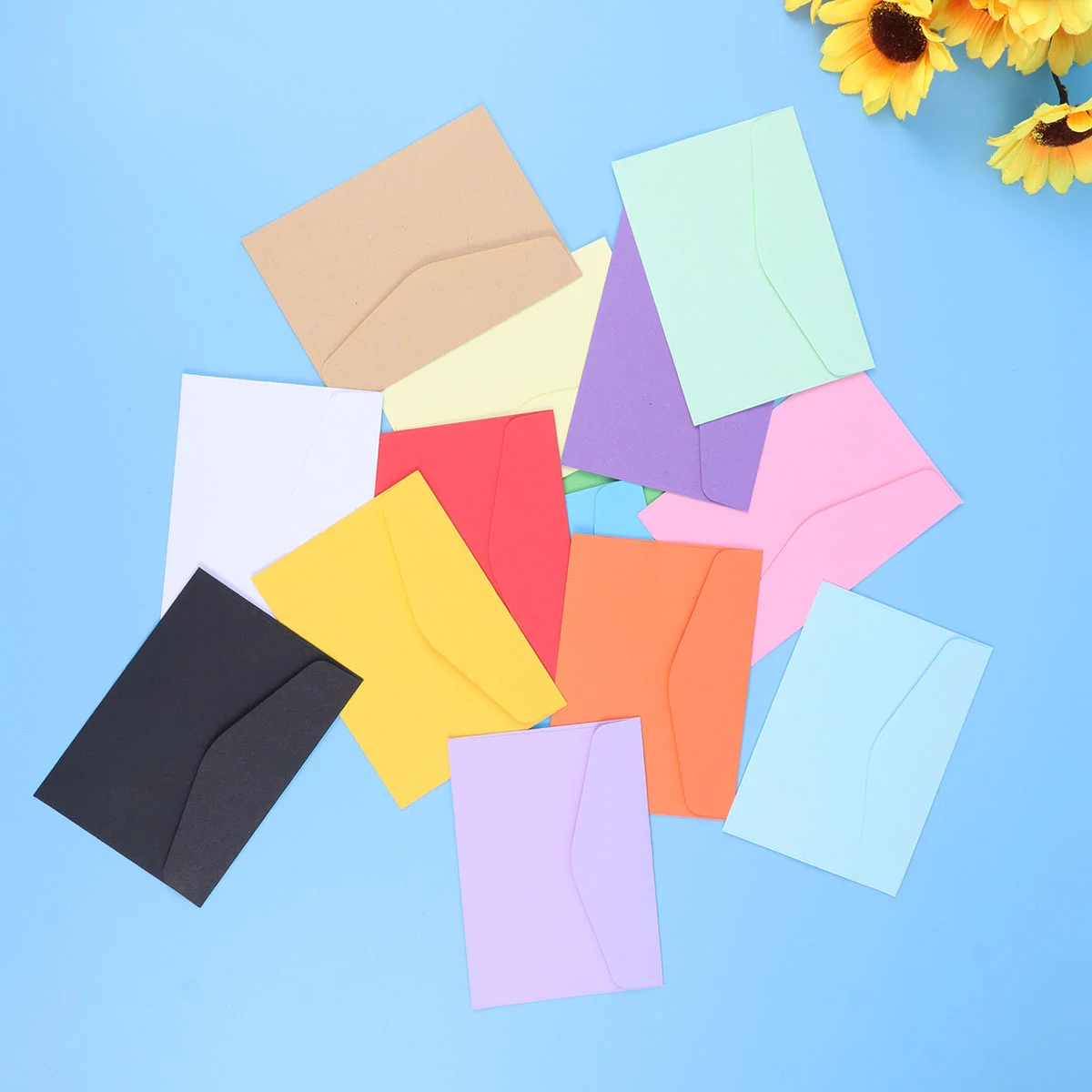 Cor sólida Envelopes Carta Foto, mini papelaria Gift Card, doces cores em branco, 100 pcs