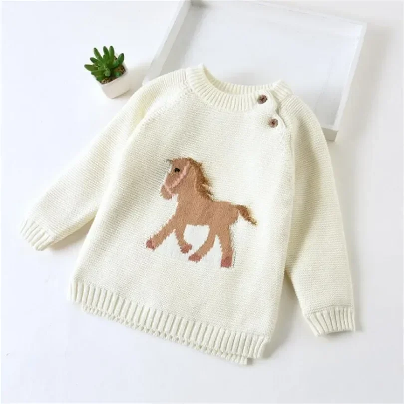 Baby Sweater Newborn Baby Boys Sweaters Thick Fleece Unicorn Kids Sweaters Toddler Cardigan Knitted Baby Clothes Girls Sweater