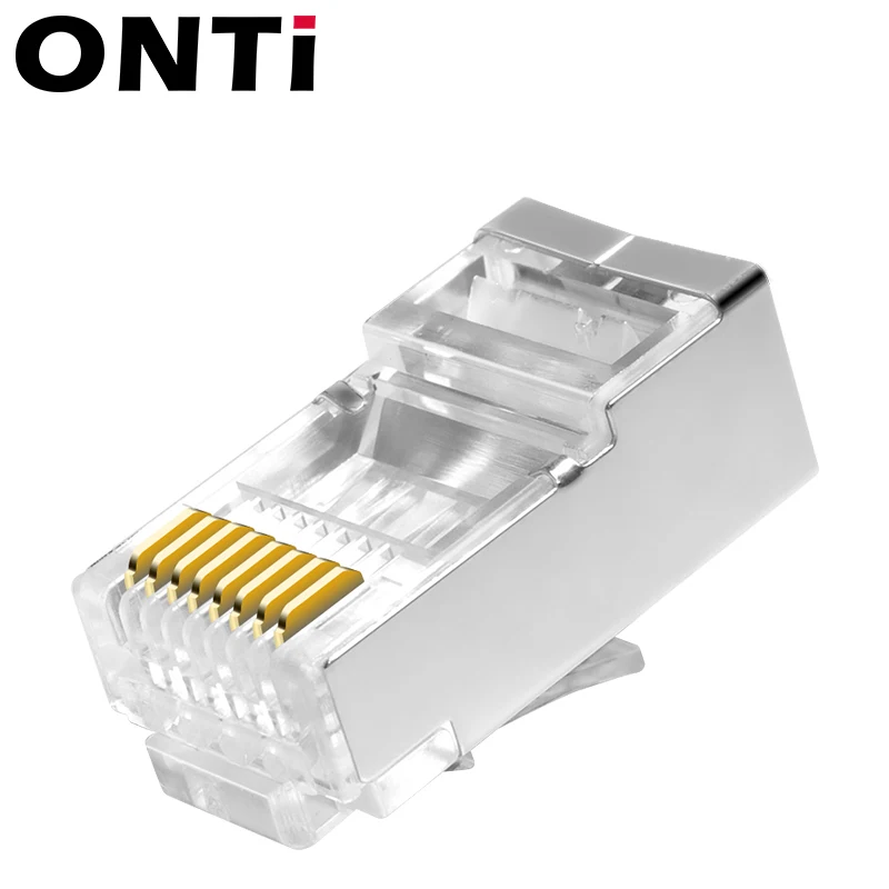 RJ45 CAT6 موصل 8P8C وحدات محول القابس إيثرنت كابل رئيس 1Gbps جيجابت شبكة تجعيد كريستال UTP 10/50 قطعة أوماي