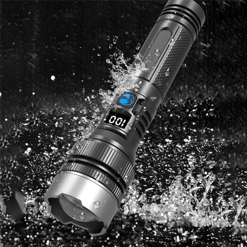 

AB34-High Power Flashlight Super Bright LED Spotlight Long Range With Battery Indicator