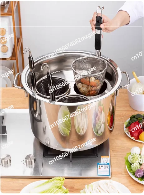 

Кастрюля для приготовления лапши из нержавеющей стали, ведро для супа, большая емкость, индукционная плита, тушенный суп