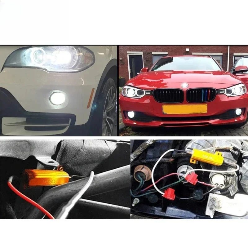 2 قطعة 25 واط/50 واط 6Ω/8Ω/50Ω LED تحميل المقاوم إصلاح فرط فلاش ل بدوره إشارات سيارة الذيل ضوء الوامض استقرار #6