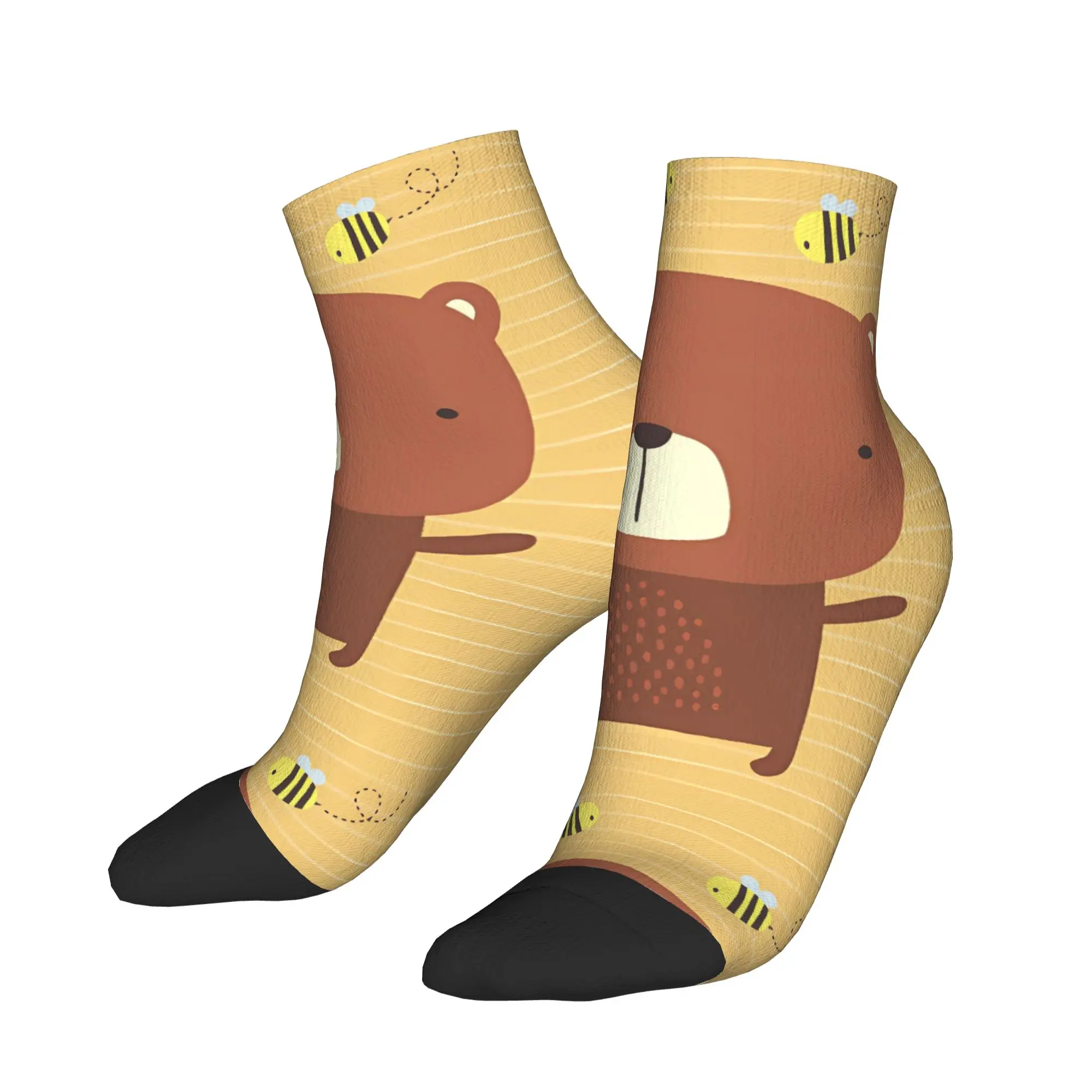 

Cute bear Animal Cartoon Ankle Socks Anti Bacterial Comfortable Running Sports Socks For Men Spring Casual Pattern Sock