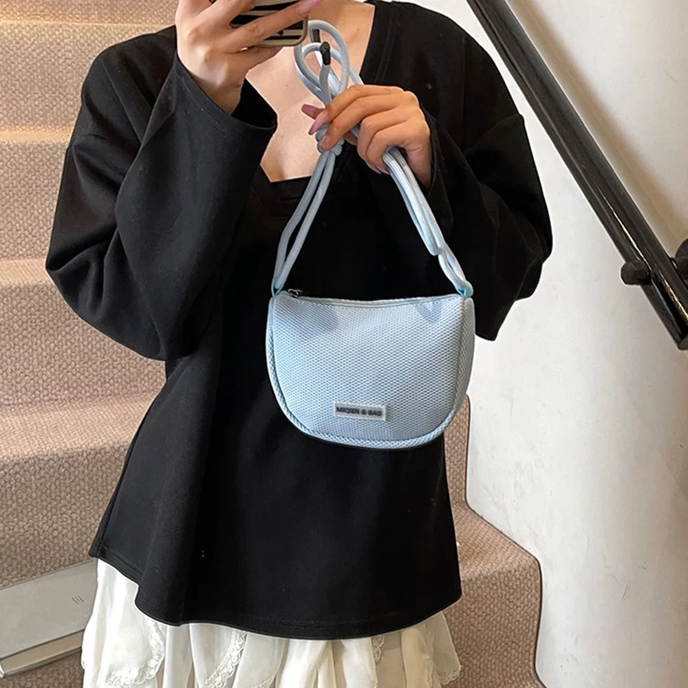 

Korean Style Half Moon Bags Waterproof Large Capacity Dumpling Shoulder Bag Lightweight Casual Sports Crossbody Bag Girls Boys