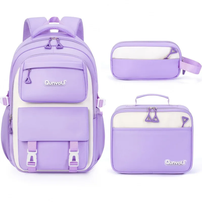 3pcs-large-capacity-backpack-for-girls-student-school-bag-matching-lunch-bag-pencil-case-kids-daily-school-stationery-set