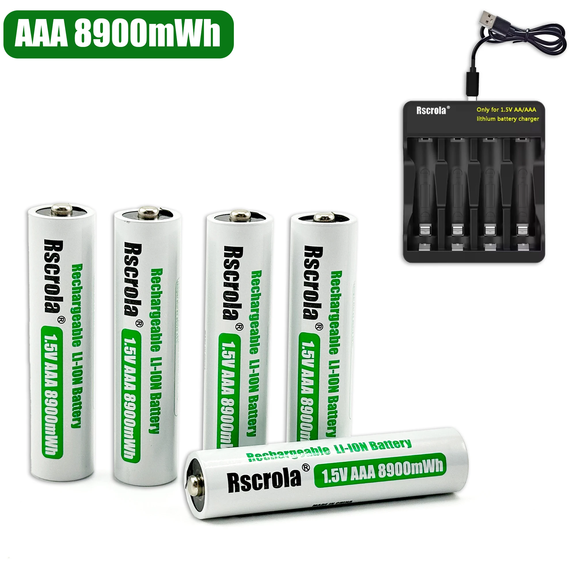 

Original Rechargeable Battery 1.5V AAA 8900mWh&Charger ,for Computer Clock Radio Video Game Digital Camera1.5V lithium battery