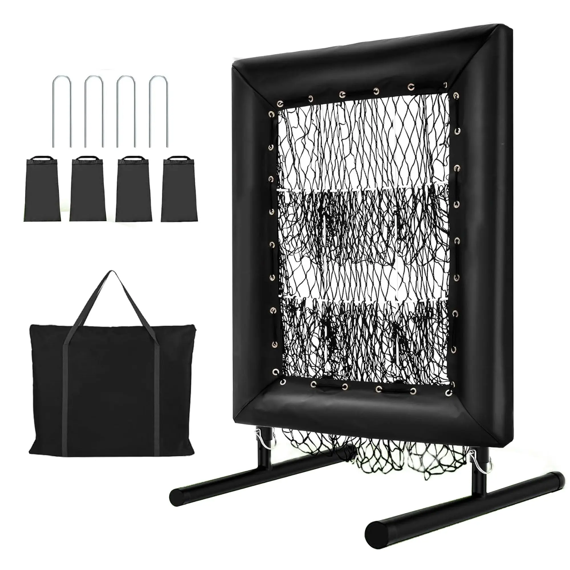 

Portable Easy Setup Baseball Pitching Net Pro, 5 Height Adjustable, Trainer Net for Baseball & Softball with Zone Mark