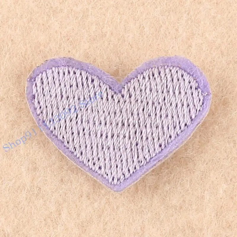 H9ED 20pcs lindo mini corazón coser/hierro en apliques parches bordado artes ropa bricolaje