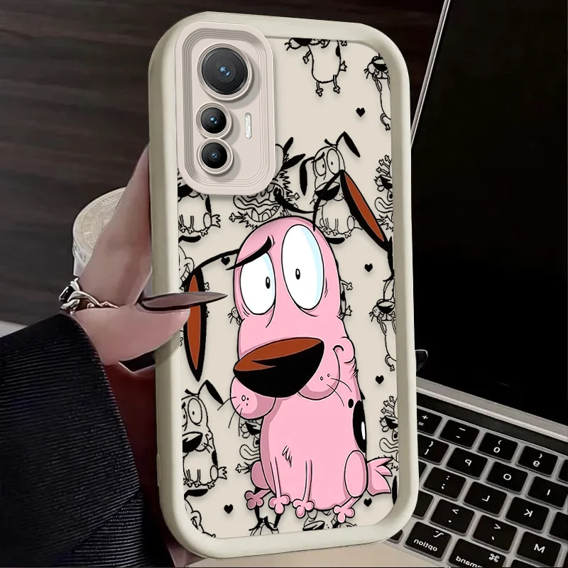 Courages Cowardly Dog Case for Xiaomi 12T 13T 14T 11T 13 12 11 Lite 5G NE POCO X6 X5 F6 F5 F3 X4 GT X3 NFC M5S M6 Pro 4G Funda