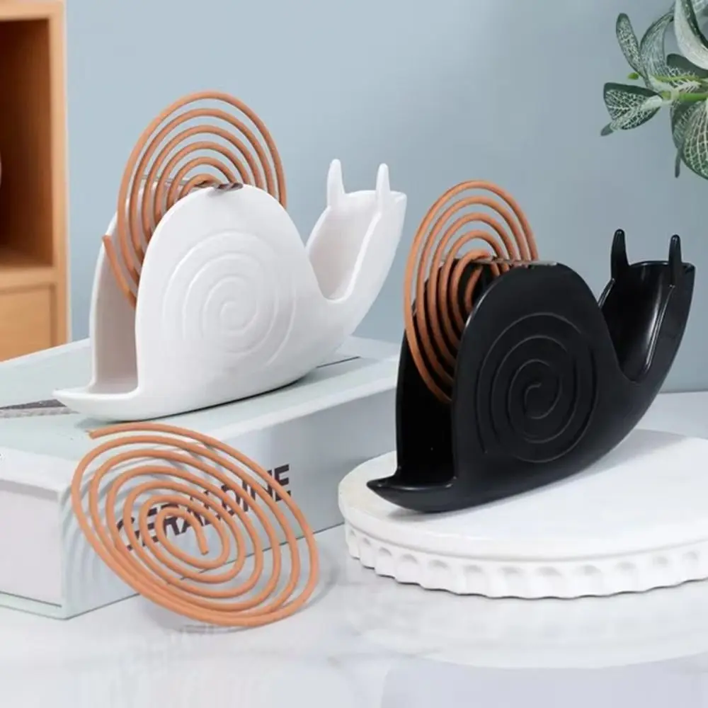 New PP Mosquito Coil Rack Snail Shape White Black Ash Storage Rack Fireproof Mosquito Coil Tray Home Bedroom Decoration
