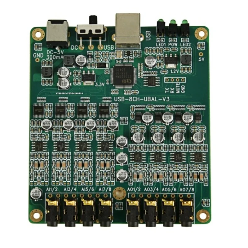 8-channel usb audio interface - playback, recording, iis tdm master/slave, asio, xmos, soundcheck