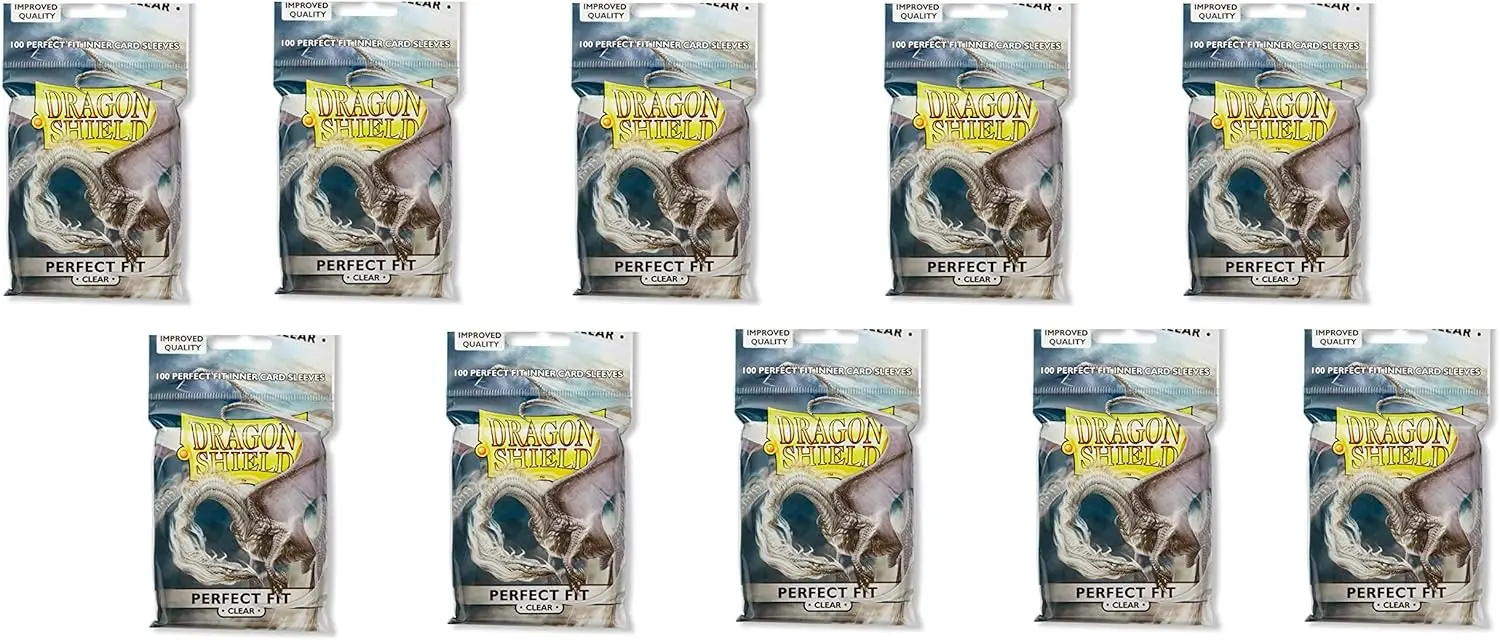 

10 упаковок прозрачных внутренних защитных пакетов Dragon Shield Perfect Fits стандартного размера, 100 шт.