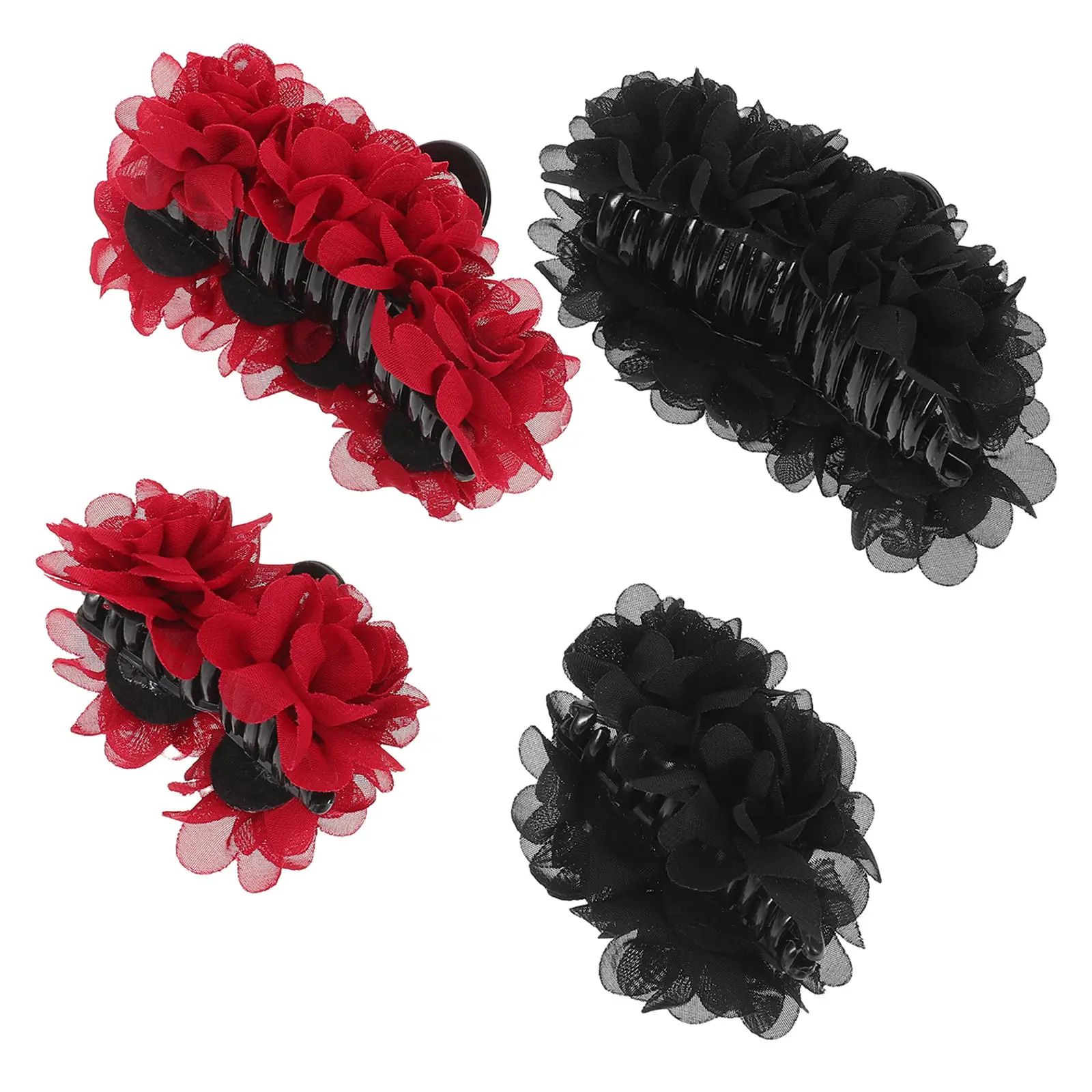 

Набор из 4 заколок-крабов с розами, цветочные аксессуары для волос для женщин, для причесок-пучков и полупучков, шикарные заколки для укладки, удобные и надежные, обеспечивают надежную фиксацию