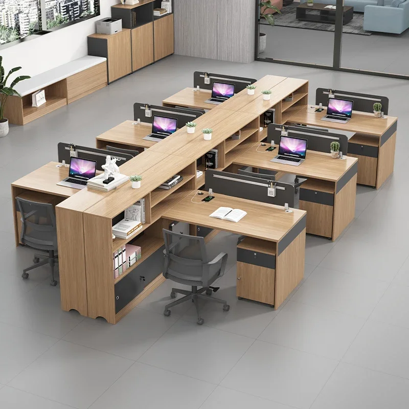 Staff office desk and chair combination, financial staff workstation, double face-to-face, simple and modern