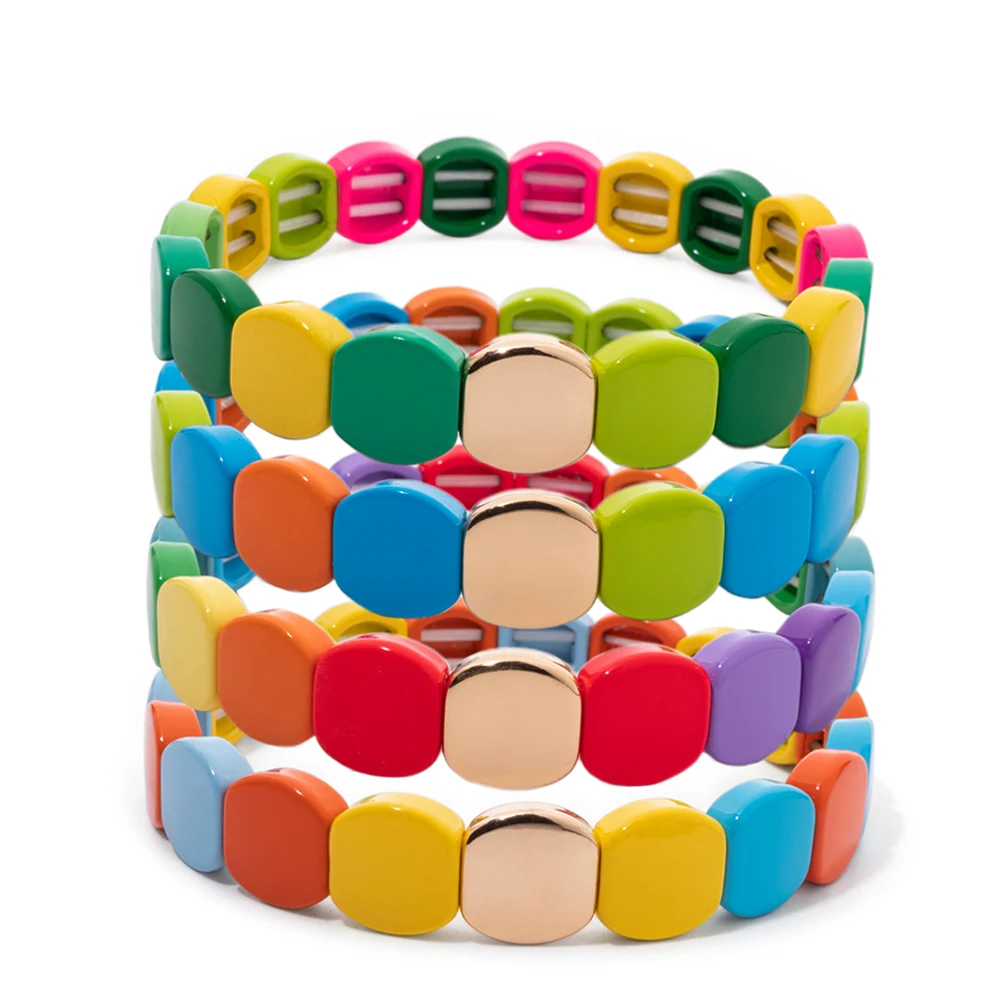 2024 Fall Enamel Bracelets For Women 10mm Honeycomb Colroful Beaded Bracelet for Women