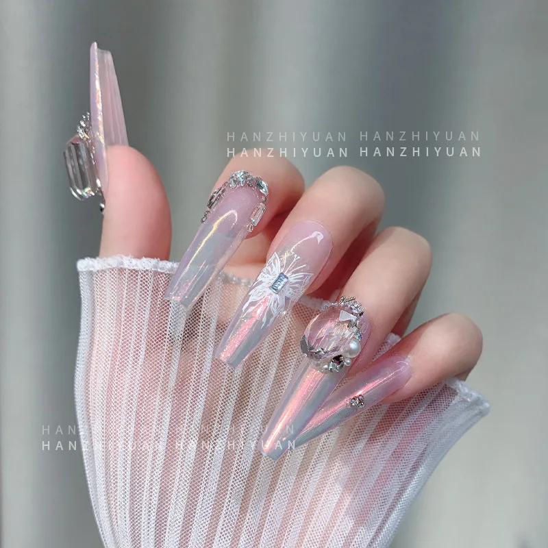 5 個ネイルラインストーンチャーム氷透明ネイルアートジュエリーオリーブグリーンライトシーブルーローズネイルアートジュエリーダイヤモンド