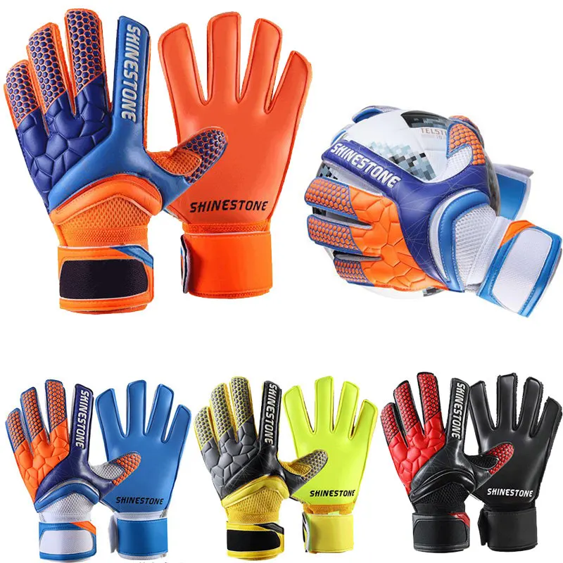 

4mm thickened Kids Adults Size Soccer Goalkeeper Gloves Professional Thick Latex Soccer Goalie Gloves With Finger Protection