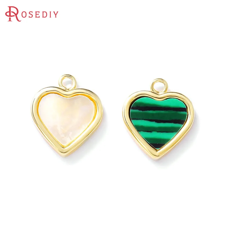 

4PCS 18K Gold Color Shell Heart Charms Pendants Necklace Earrings High Quality Diy Jewelry Accessories Rosediy official-website