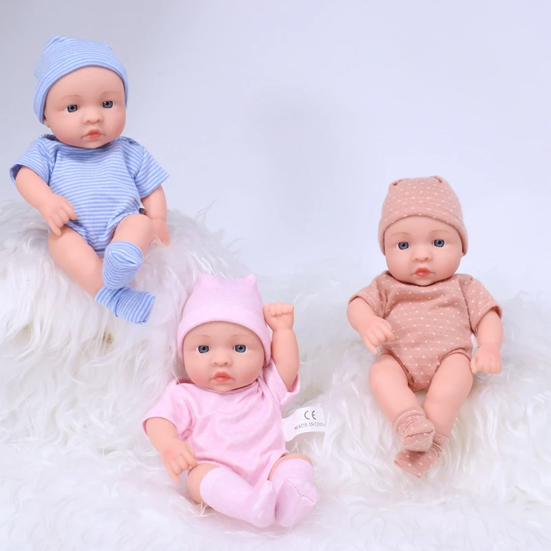 New Silicone Reborn Dolls 20cm Reborn Baby Doll Mini Soft and Full Body Silicone Reborn Toddler Doll Baby Doll For Girls