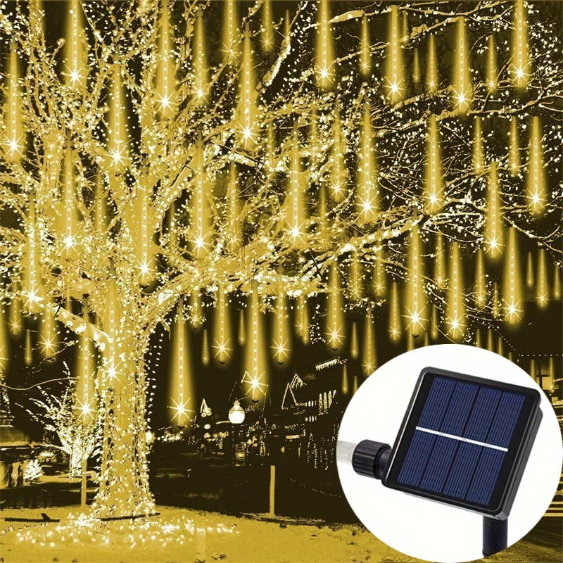 Guirnalda de luces LED solares para decoración de árbol de Navidad, guirnalda de calle, fiesta de boda, decoración de jardín al aire libre, 192LEDs