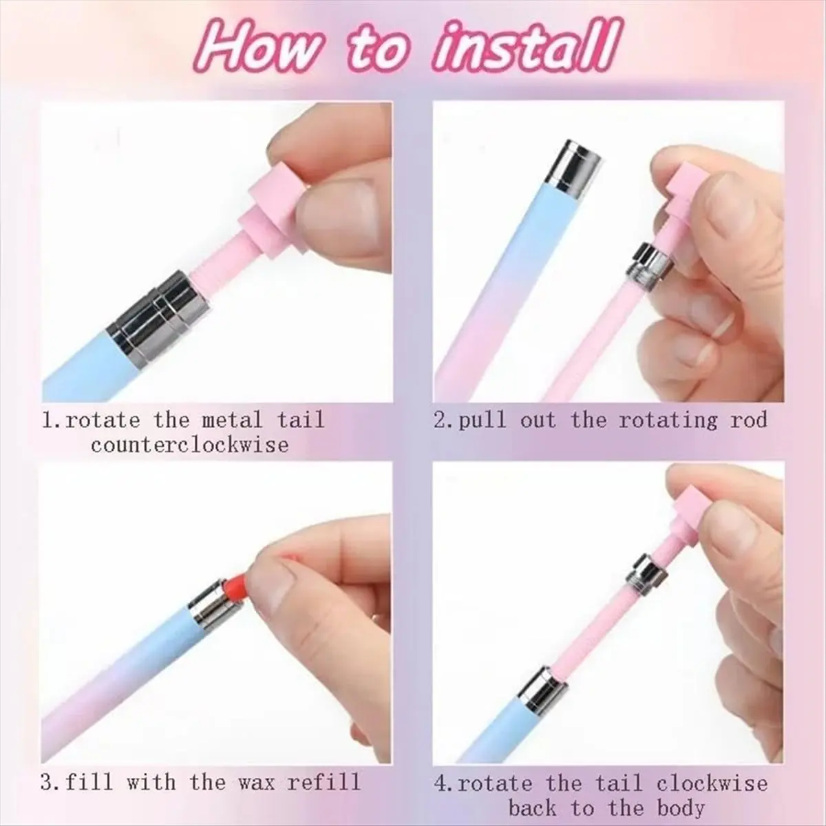 

Reliable- New Upgrade Automatic Refillable Wax Pen, Art Pen with Wax for DIY Craft (Blue+Pink)