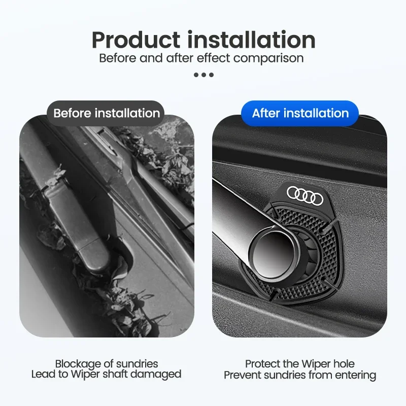 Silicone Car Windshield Wiper Arm Bottom Hole Protective Cover key For Audi A3 A4 A6 A8 A7 Q3 Q5 Q7 S3 S4 S5 S7 RS7 RS3 RS4 RS5