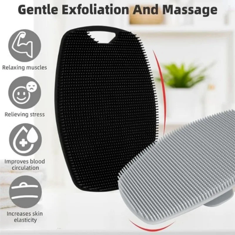Soft Silicone Exfoliating Brush Rub Back Brush Body Cleansing Scrubber Brush Shower Gentle Massage Bath Brush Bath Supplies