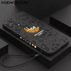 Astronaut Lanyard Case For Samsung Galaxy A17 A14 A34 A35 A55 A53 A54 A16 A36 A56 5G S20 S21 FE S22 S23 S24 S25 Ultra Capa Coque