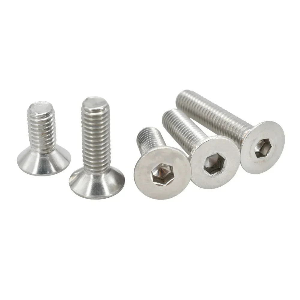 Metric Threaded Machine Screws Gasket Washer Set M2 M3 M4 M5 M6 304 Stainless Steel Hex Countersunk Bolt and Nuts Spacer Kit