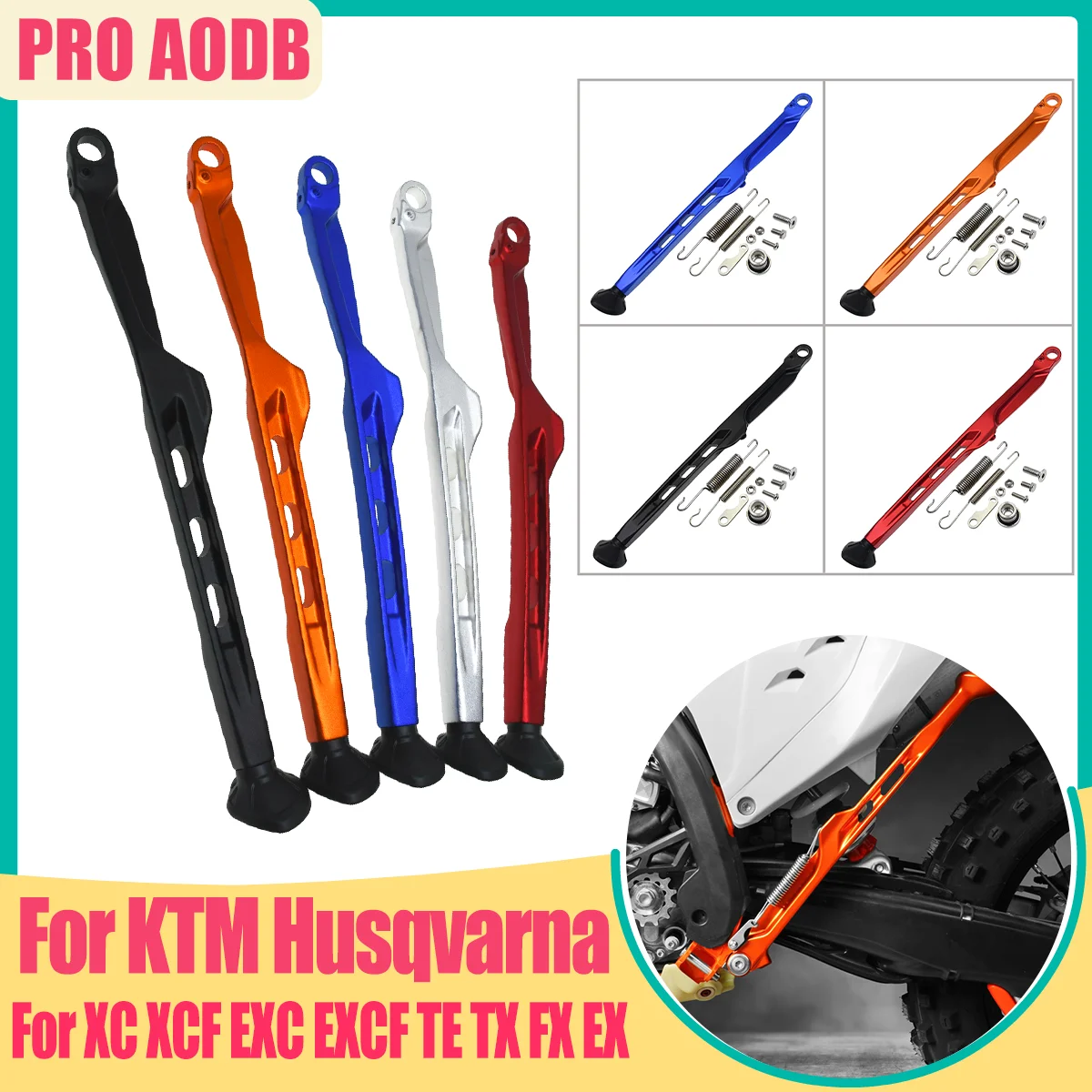 

For KTM Husqvarna Kickstand Side Stand+Spring Kit EXC 300 EXCF XC XCF Six Days 150 250 300 350 450 500 TE TX FX FE 2023-2024