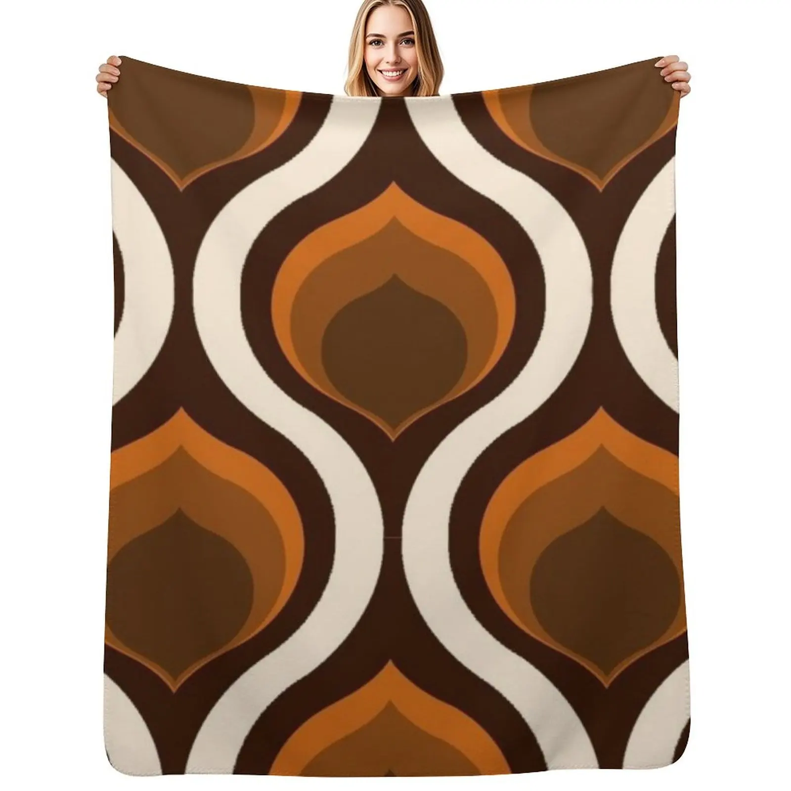 

abstract retro design, brown, white Throw Blanket christmas gifts for winter valentine gift ideas for babies Blankets