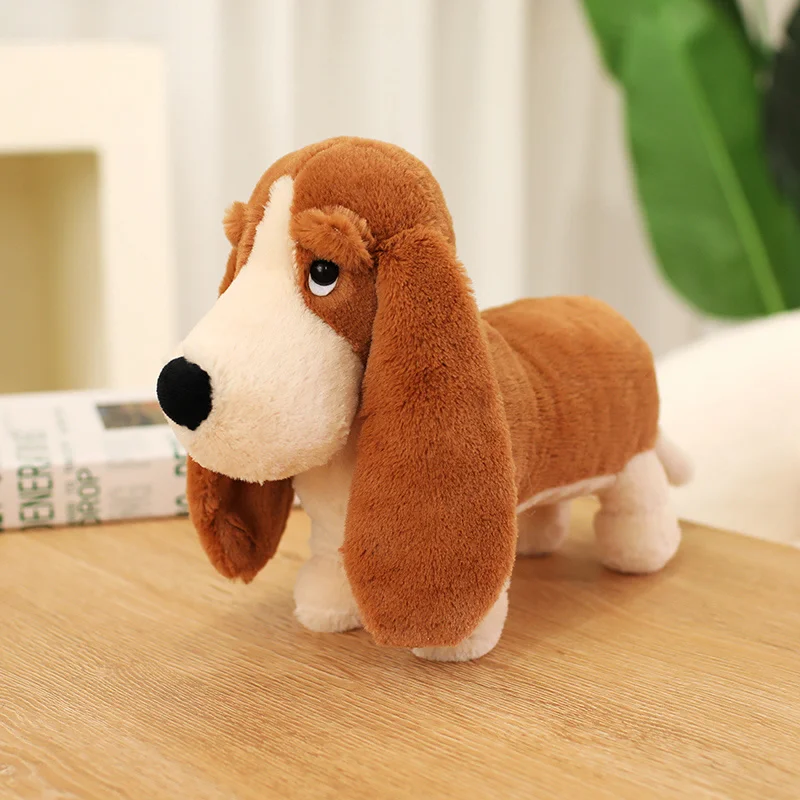 

Lovely Brown Dachshund Plush Toys Soft Cozy Stuffed Puppy Doll Warm Children Hugging Companion Room Decor Nice Birthday Gift