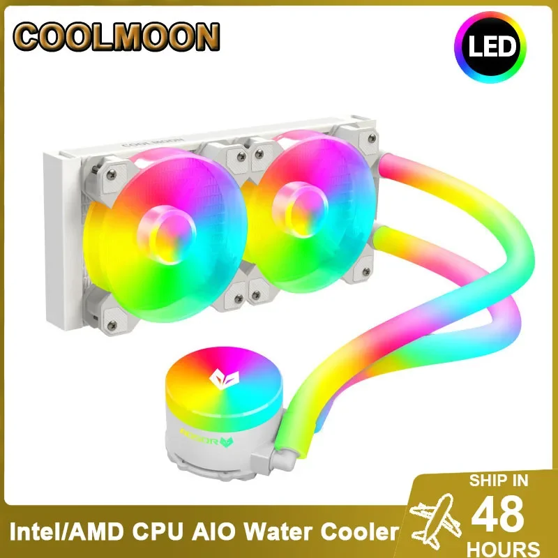 Radiador 240 do refrigerador de água da cpu rgb para intel amd, controle de temperatura pwm tudo-em-um dissipador de calor da cpu do computador argb aura sincronização