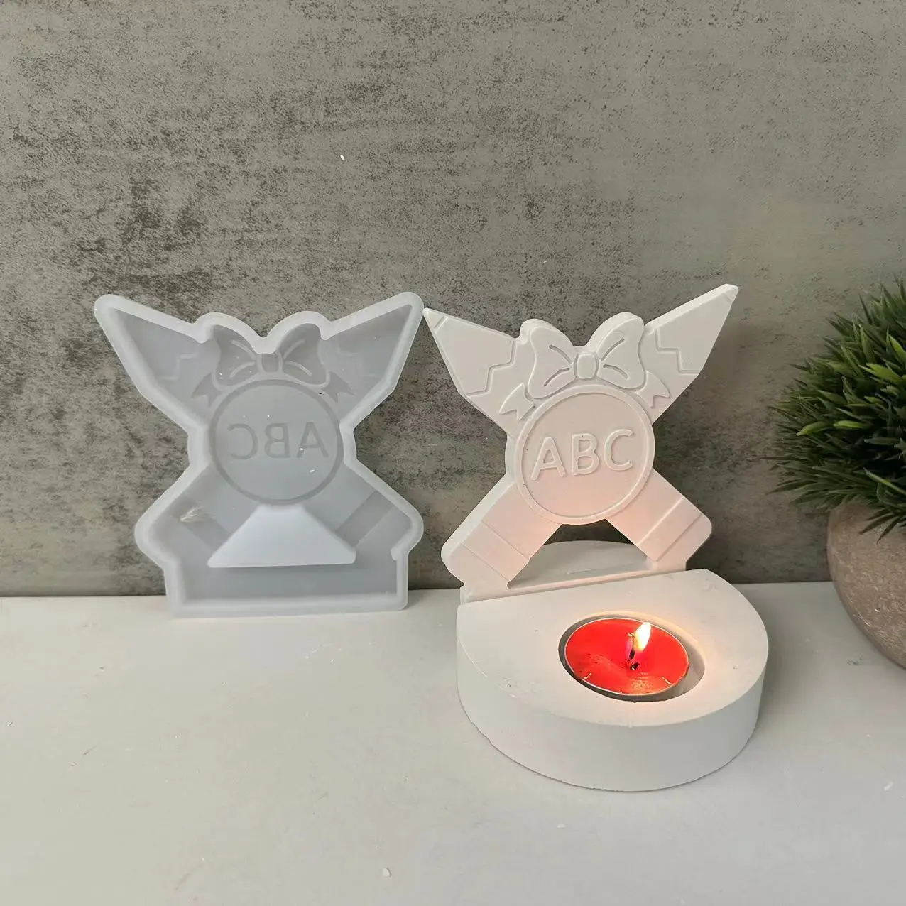 Abc Pencil Plug-In Silicone Mold Candle Holder Plug-In Plaster Mold