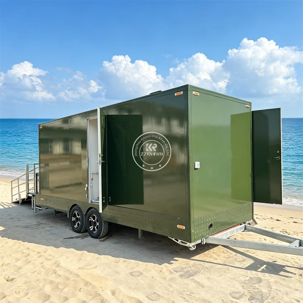 Compact Mobile Bathroom Street Festival Portable Restroom Cabin Hygienic Toilet Trailer Double Stall Restroom Trailer