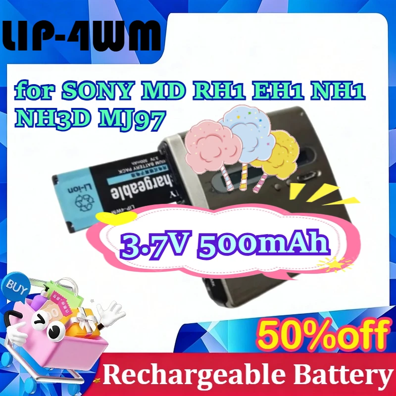 

New LIP-4WM 3.7V 500mAh for SONY MD RH1 EH1 NH1 NH3D MJ97 HiMD Player Rechargeable Battery