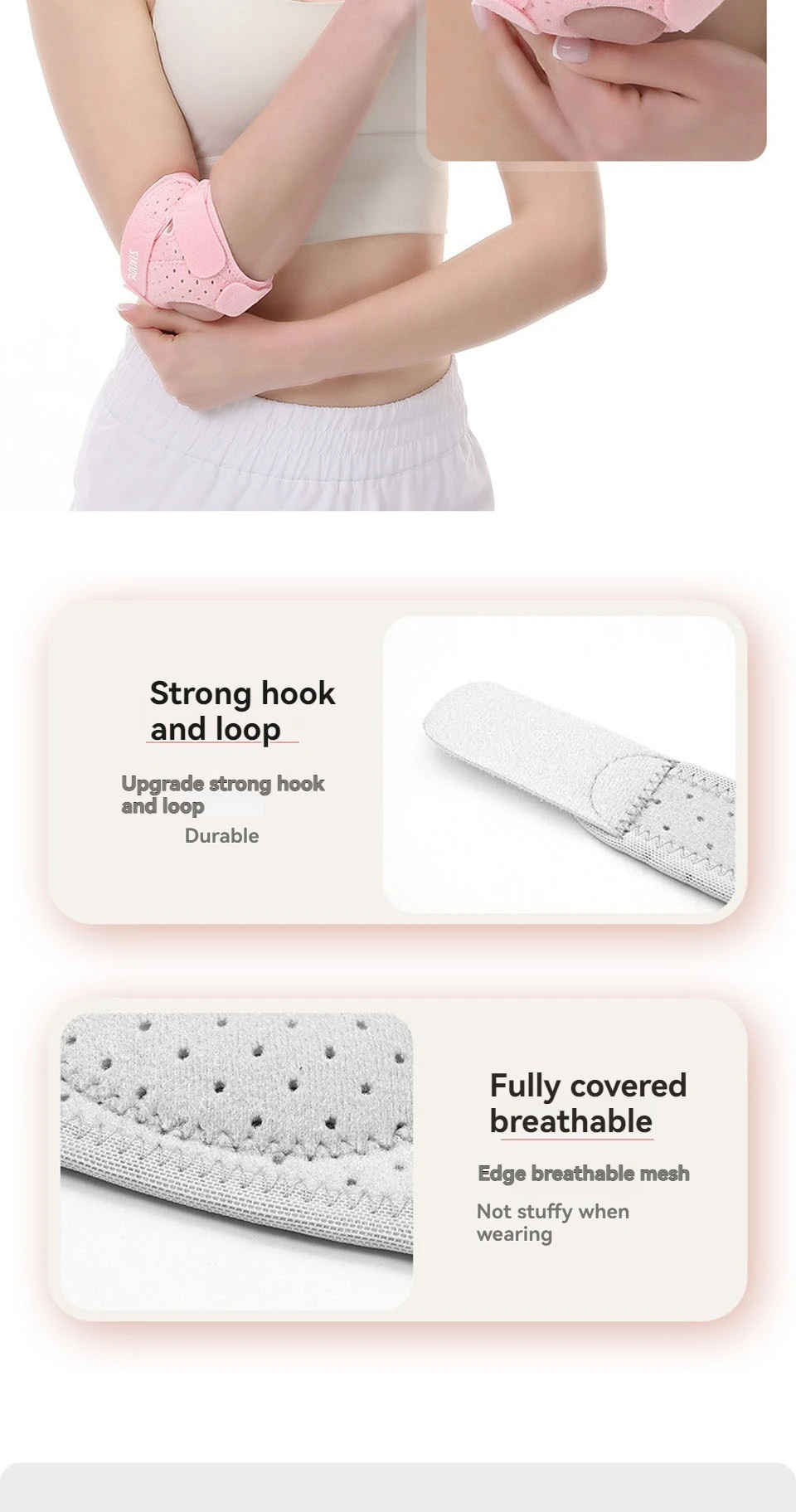 AOLIKES 1 Stück Ellenbogen-Kompressionsmanschette, Ellenbogenbandage für Tennis-Ellenbogen für Damen und Herren, Ellenbogenmanschette für Tennis, Golfer, Badminton – Detail 11