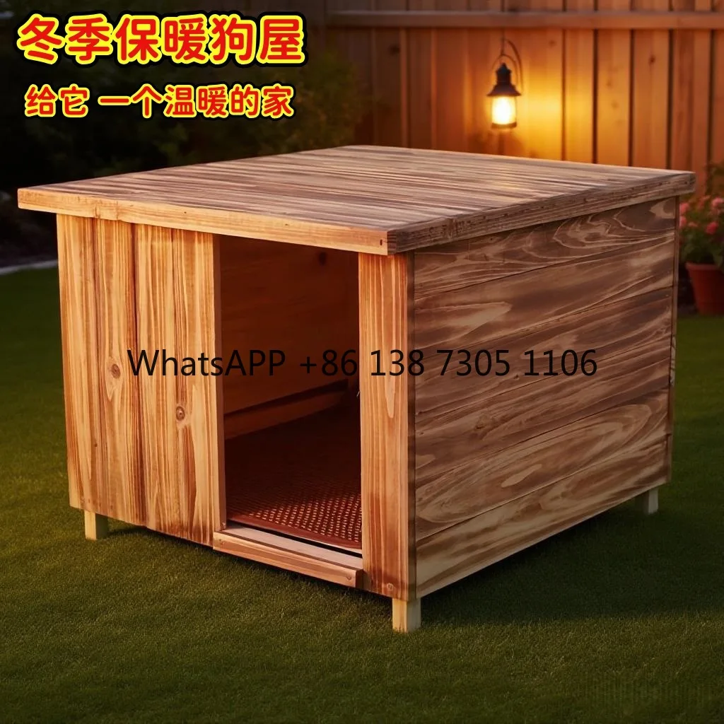 

Solid wood large dog pet store off the ground Winter Warm Semi-closed dog cage can be disassembled and washed outdoor kennel