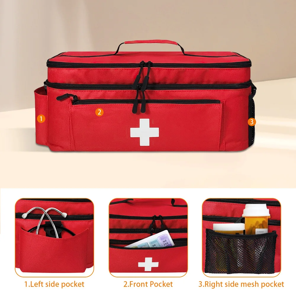 Kit de primeros auxilios multiusos, bolsa médica portátil de emergencia médica, bolsa de primeros auxilios multifuncional para exteriores, bolsa de