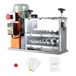 SucceBuy Electric Wire Stripping Machine Cable Stripper Peeler 750W 1.5-32mm 10 Channels Acrylic+Aluminum Scrap Copper Recycling