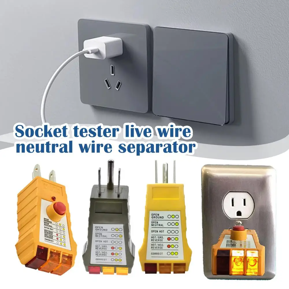  Safety Tester 305b Socket Power Socket Neutral Receptacle Socket Handheld Safety Check Wire Tester B1y5