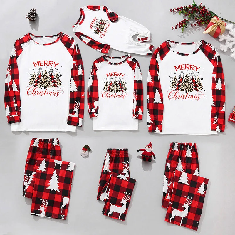 New Year Mother Daughter Clothes Christmas Costume Women Men Kids Pajamas Suit Baby Romper Christmas Family Matching Outfits